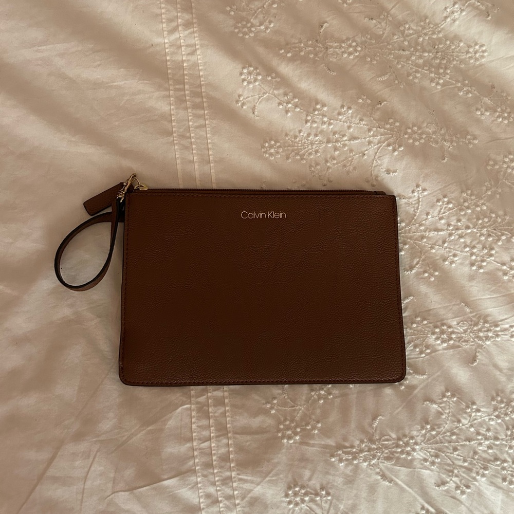Calvin Klein Brown Leather Clutch